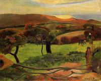 Gauguin, Paul - Breton Landscape,  Fields by the Sea